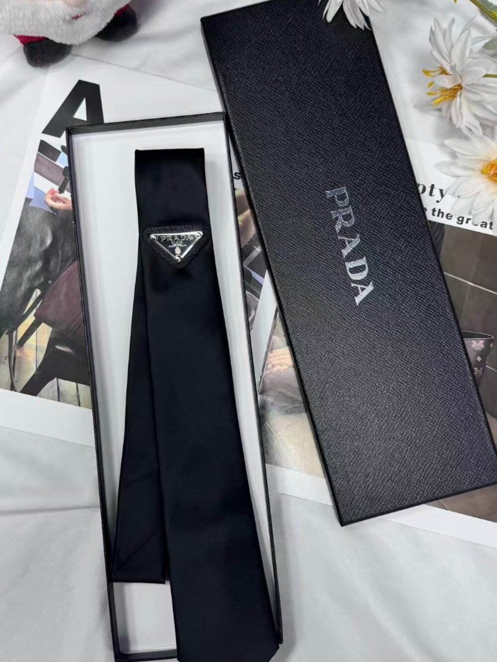 🚭Prada Black Tie Unisex | Business Wedding Office Gift😎(Gift box) - Picture 1 of 7